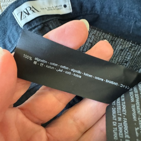 NEW ZARA High-Rise Five-Pocket Denim Midi Fishtail Skirt Dark Navy Small - Picture 9 of 9